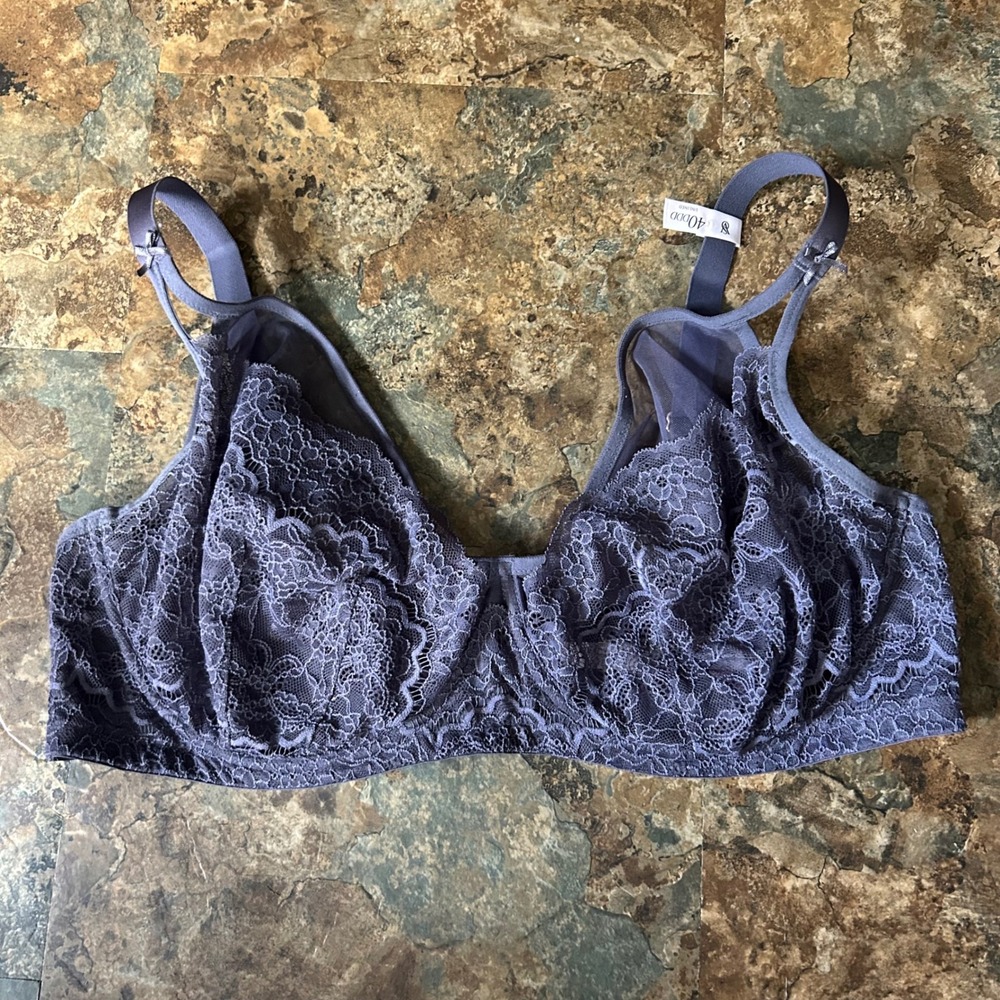 Victoria's Secret Dream Angels Unlined Balconet Bra Womens Size 40DDD Sheer Lace
